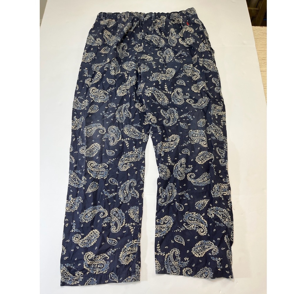 Polo Ralph Lauren Pajama Pants Mens L Navy Paisley Cotton Drawstring Preppy